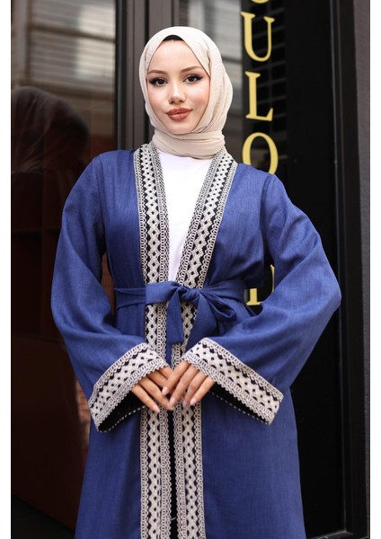Etnik Desenli Kimono Takım Indigo MSW19251 fiyatları