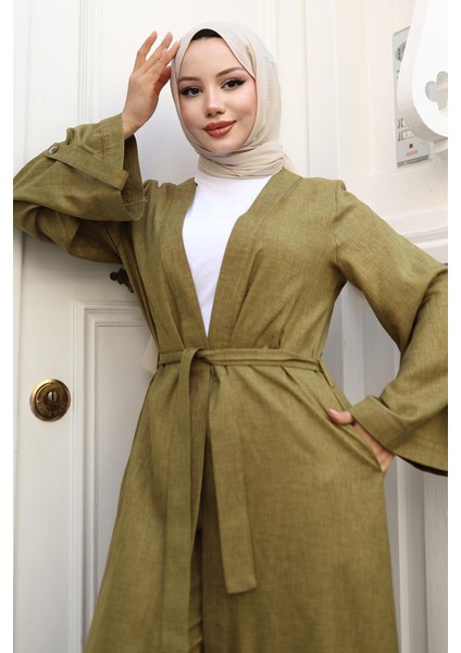 Apolet Detaylı Kimono Takım Haki 19253 fiyatları