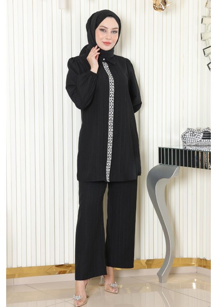 Taş Detaylı Takım Siyah MSW19195 modelleri