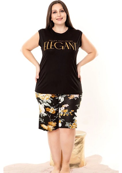 Lady Battal Boy Tunik Sıfır Kısa Kollu Şortlu Pijama Takımı