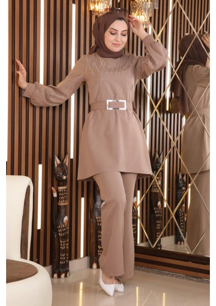 Incili Taş Detaylı Takım Vizon MSW19116