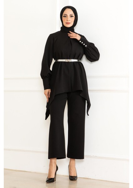 Kemer Detaylı Takım Siyah MSW19001