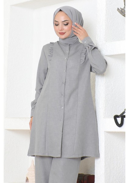 Fırfır Detaylı Takım Gri MSW19224 fiyatları