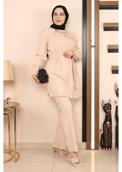 Zincir Detaylı Takım Bej MSW19140 fırsatları