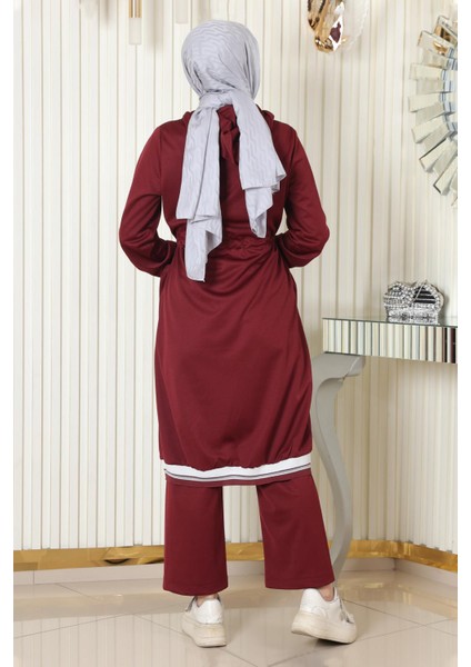 Kapşonlu Ribanalı Takım Bordo MSW19196 fırsatları