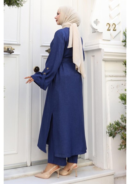 Apolet Detaylı Kimono Takım Indigo 19253 fırsatları