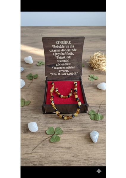 Kutulu Kehribar Bileklik ve Kolye Seti - Doğal Şifa ve Zarafet Bir Arada fiyatları