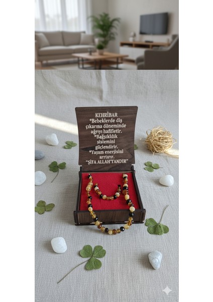 Kutulu Kehribar Bileklik ve Kolye Seti - Doğal Şifa ve Zarafet Bir Arada fırsatları