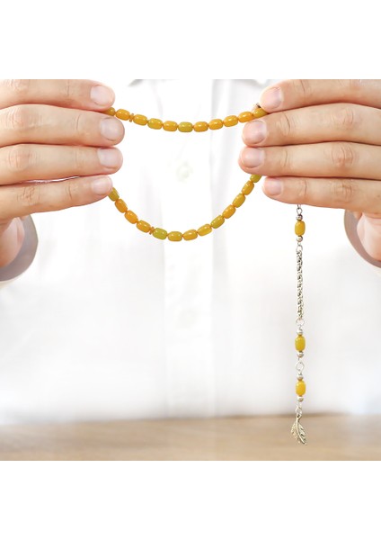 Kararmaz Metal Püsküllü Kapsül Kesim Bal Rengi Sıkma Kehribar Tesbih fırsatları