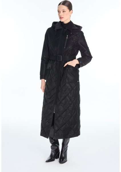 Kapüşonlu Kemerli Mont modelleri