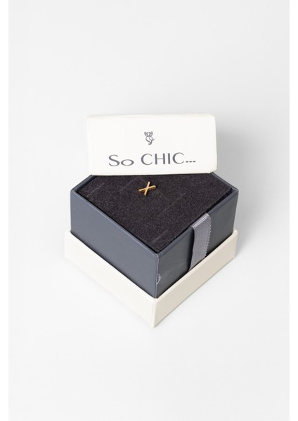 x Harfi 18 Ayar Sarı Altın Kaplama Gümüş Tek Küpe fırsatları