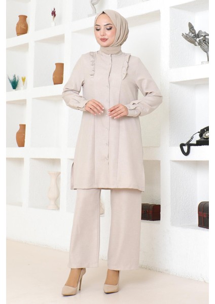 Fırfır Detaylı Takım Bej MSW19224 modelleri