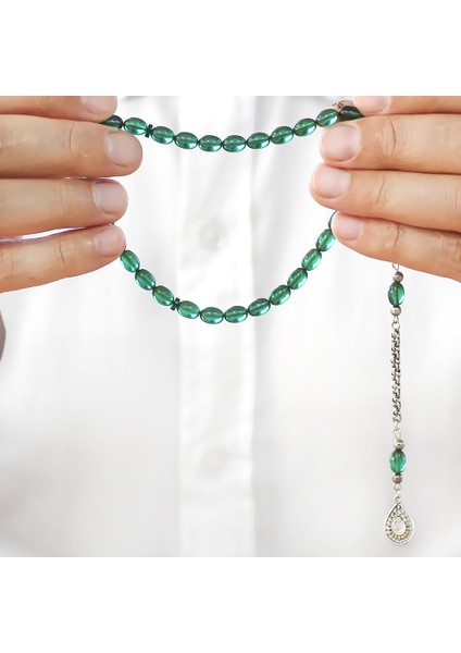 Kararmaz Metal Su Damlası Ayyıldız Püsküllü Kapsül Kesim Yeşil Ateş Kehribar Tesbih fırsatları