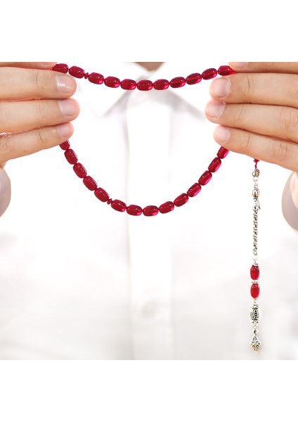 Kararmaz Metal Arnavut Püsküllü Imamesi Işçilikli Özel Kesim Hareli Kırmızı Ateş Kehribar Tesbih fırsatları