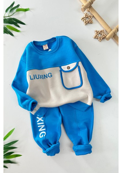 Liuxıng Baskılı Kışlık Erkek Çocuk takım - Mavi
