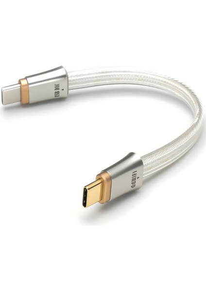 TC19CC | Üst Düzey Saf Gümüş Dijital Sinyal Kablosu | Usb-C To Usb-C Otg Kablo - 10CM