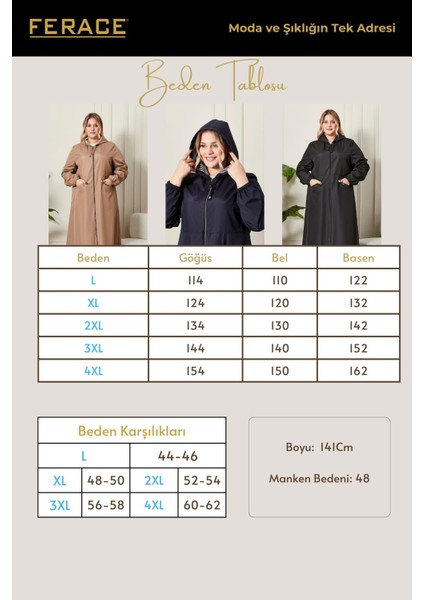 Kadın Büyük Beden Tam Boy Trenç fiyatları
