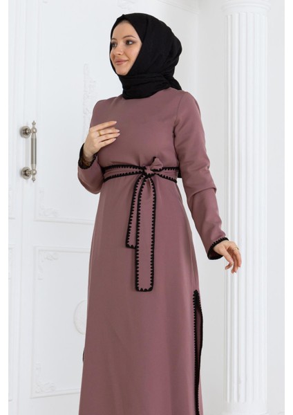 Çoban Dikişli Kemerli Takım Gül Kurusu MSW19365 fiyatları