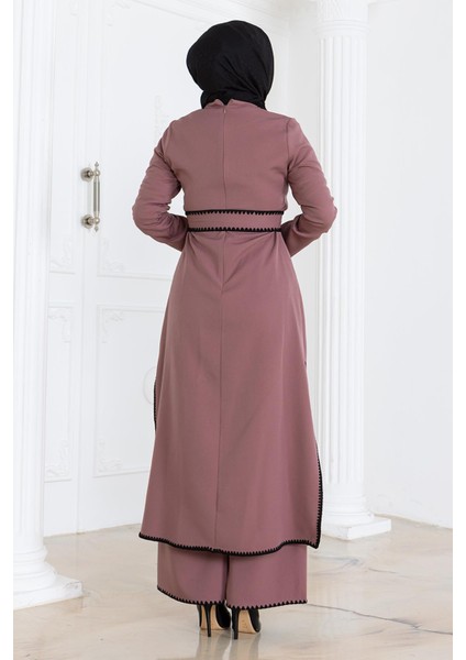 Çoban Dikişli Kemerli Takım Gül Kurusu MSW19365 fırsatları