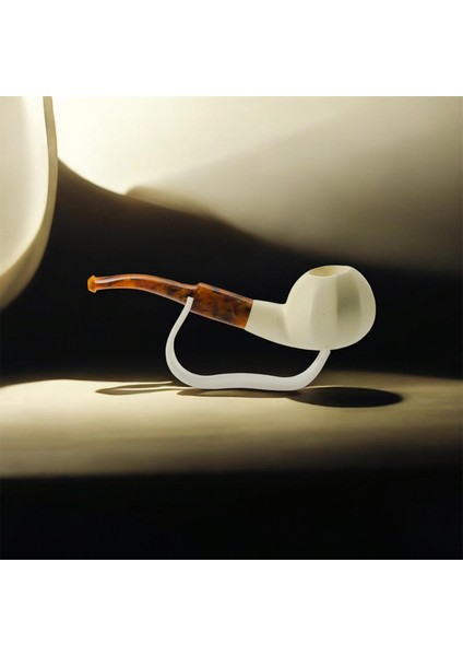 El Oyması Lületaşı Pipo – Facet Apple, Akrilik Ağızlık, Kılıflı