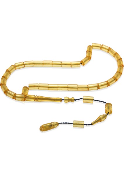 Sistemli Kesme Kesim Şeffaf Beyaz Mini Boy Ateş Kehribar Tesbih