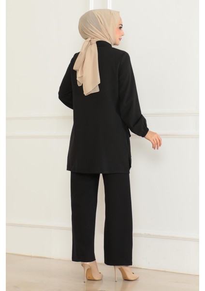 Cep Detaylı Takım Siyah 19229 fırsatları