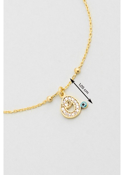 O Harfi 18 Ayar Sarı Altın Kaplama 19 cm Gümüş Nazar Bileklik modelleri