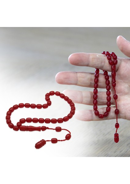 Sistemli Küp Kesim Bilek Boy Sedefli Kırmızı Ateş Kehribar Tesbih fiyatları