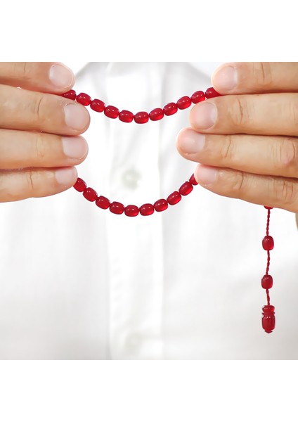 Sistemli Küp Kesim Bilek Boy Sedefli Kırmızı Ateş Kehribar Tesbih fırsatları