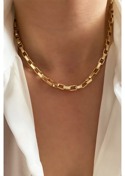 Geometrik Zincir Klasik Kolye