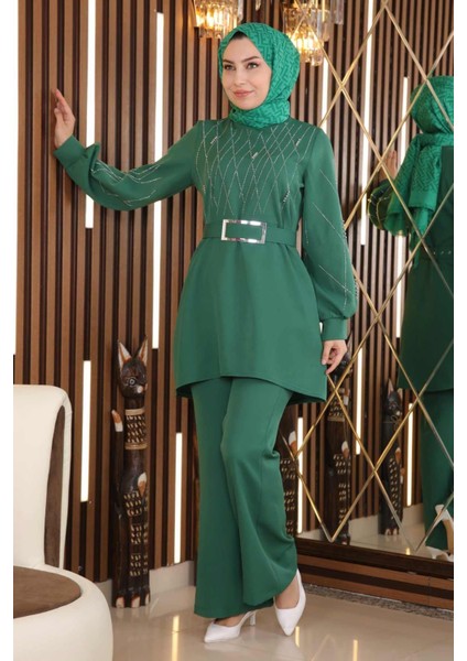 Incili Taş Detaylı Takım Zümrüt MSW19116 fırsatları