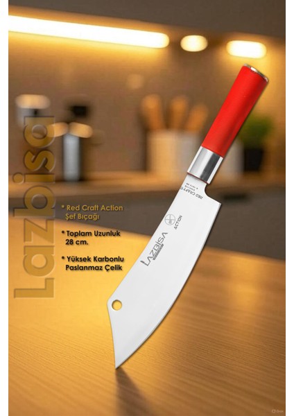 Red Craft Serisi Mutfak Bıçak Action Şef Bıçağı Et Ekmek Sebze Salata Şef Bıçağı Hds-39 fiyatları