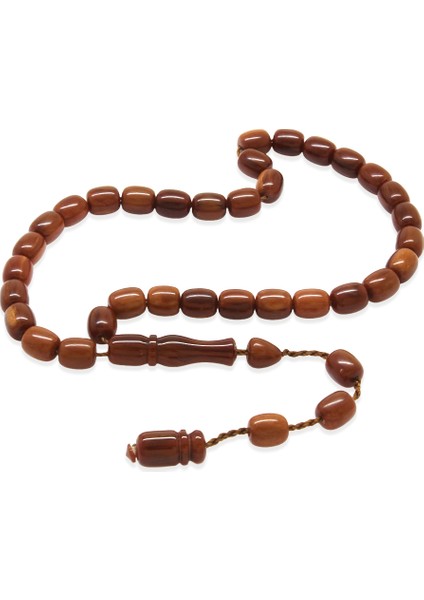 Sistemli Küp Kesim Bilek Boy Kahverengi Ateş Kehribar Tesbih