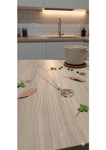 Hayat Ağacı Akik Taşlı Kolye - Zincirli Tasarım, Doğal Taş Enerjisi indirimleri