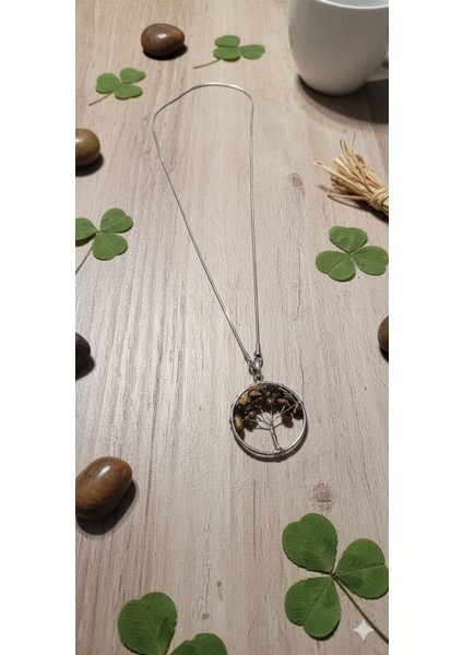 Kaplangözü Hayat Ağacı Kolye - Doğal Taş Zincirli Şans ve Bereket Sembolü modelleri