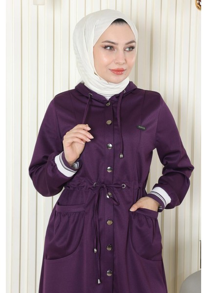 Kapşonlu Ribanalı Takım Mor MSW19196 fiyatları