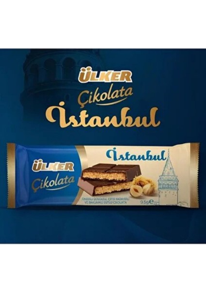 Istanbul Fındık Dolgulu Çıtır Kadayıflı ve Baklavalı Sütlü Çikolata (93G)