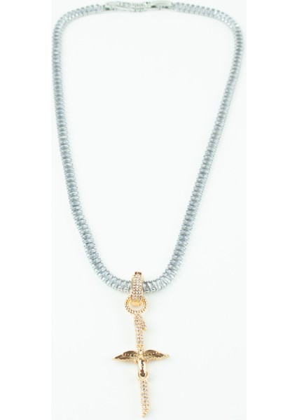 Baget Zirkon Taşlı Melek Kanatlı Gold Uçlu Kolye fırsatları