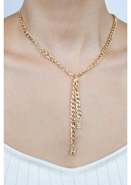 Kişiselleştirilebilir Harfli Gold Zincir Kolye modelleri