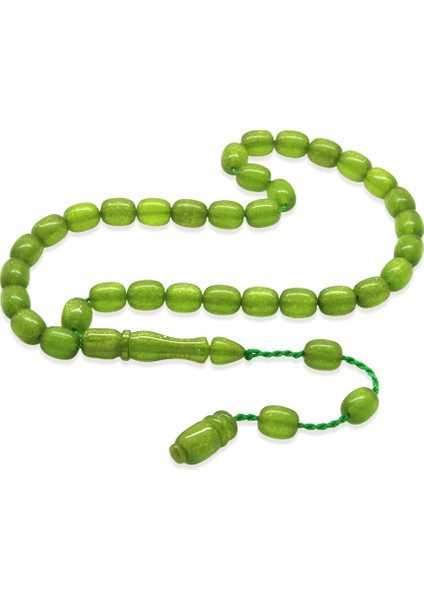 Sistemli Küp Kesim Bilek Boy Sedefli Yeşil Ateş Kehribar Tesbih