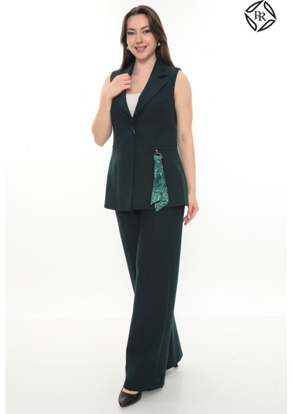 Kadın Rahat Kesim Astarlı Kolsuz Blazer Ceket Pantolon Takım Elbise modelleri