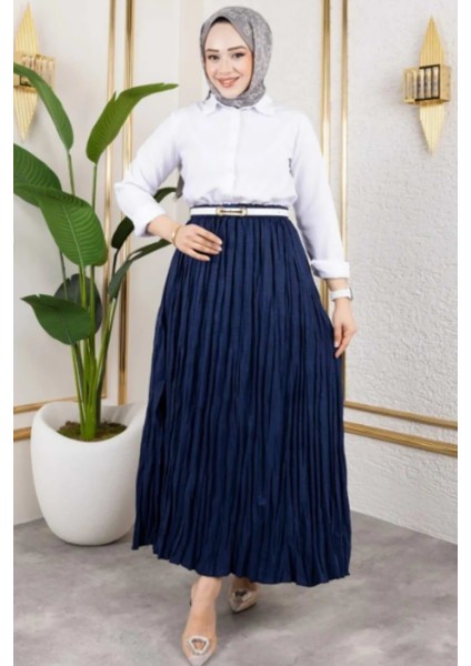 Astarlı Kraş Etek-Lacivert