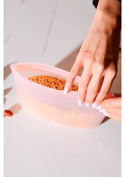 Mood Hava Sızdırmaz Kilitli Silikon Saklama Torbası 450 ml | Pembe fiyatları