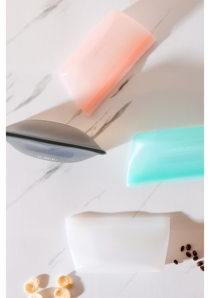 Mood Hava Sızdırmaz Kilitli Silikon Saklama Torbası 450 ml | Pembe modelleri