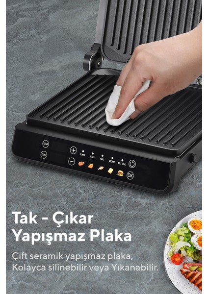 Dijital Tost ve Izgara Makinesi 2000 W Ttm-10 modelleri