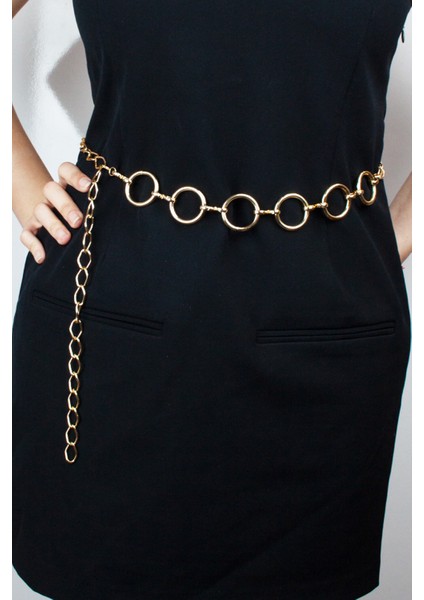 Halka Detay Gold Renk Metal Zincir Kemer fiyatları