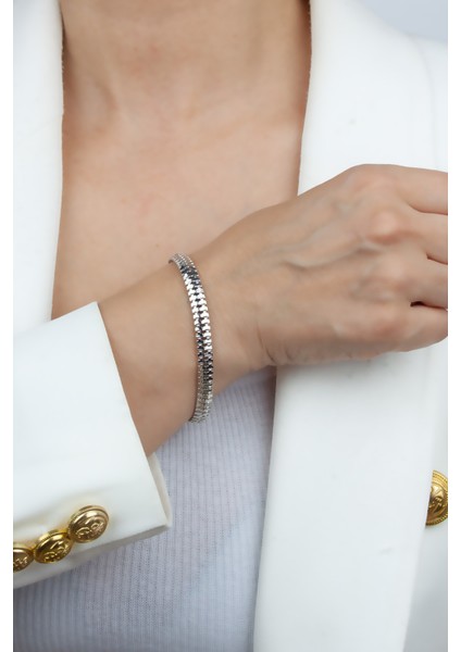 Ezme Zincir Gümüş Renk Bileklik