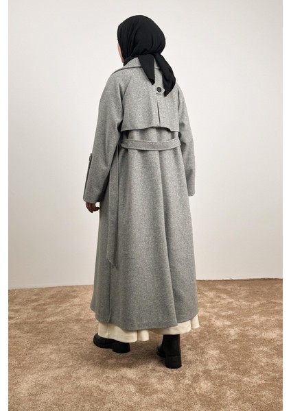 Rüzgarlıklı Kruvaze Kaban - Gri modelleri