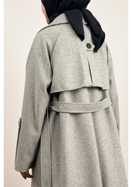 Rüzgarlıklı Kruvaze Kaban - Gri fırsatları