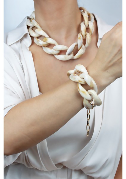 Büyük Halka Tasarım Kolye Bileklik Set